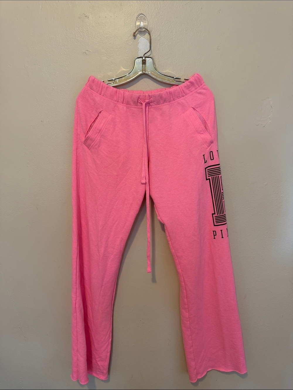 Victoria's Secret Pink Wide-Leg Sweatpants with Side Logo